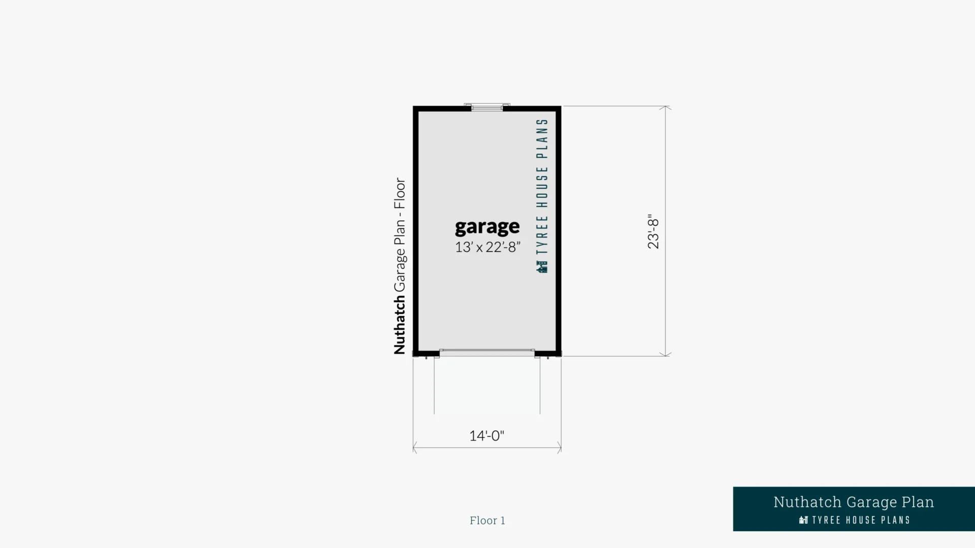 Nuthatch Garage Plan Floor Artwork by Tyree House Plans