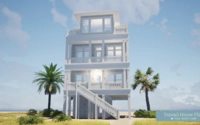 Topsail. Four Story Beach House Plan.