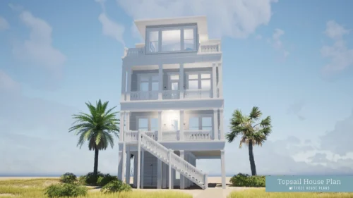 Your Own Private World at the beach. Front - Topsail by Tyree House Plans