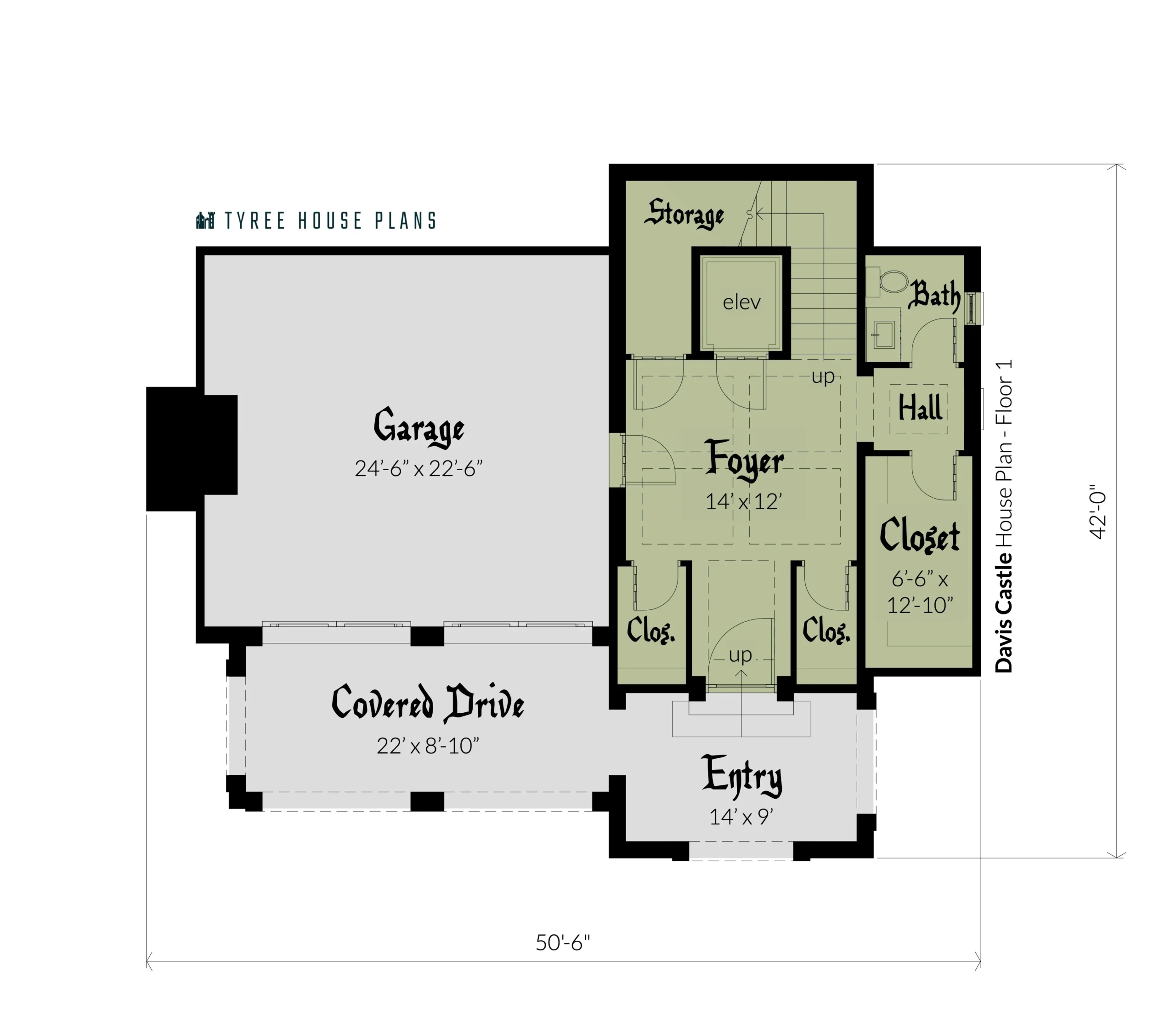 Floor 1 - Davis Castle by Tyree House Plans