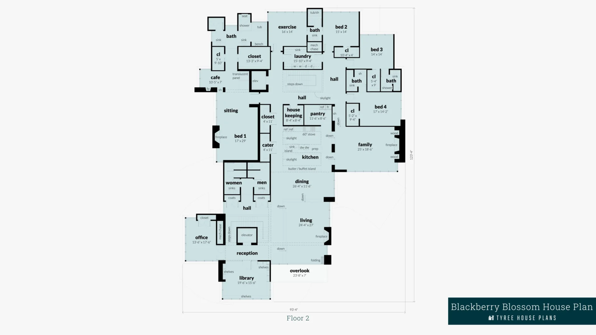 Blackberry Blossom House Plan Floor 2 Artwork by Tyree House Plans