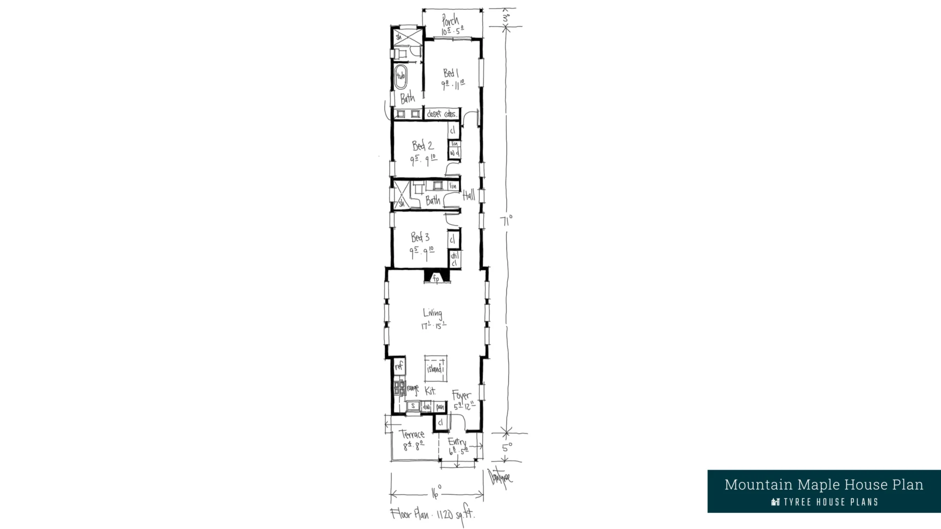 Floor - Mountain Maple House Plan by Tyree House Plans