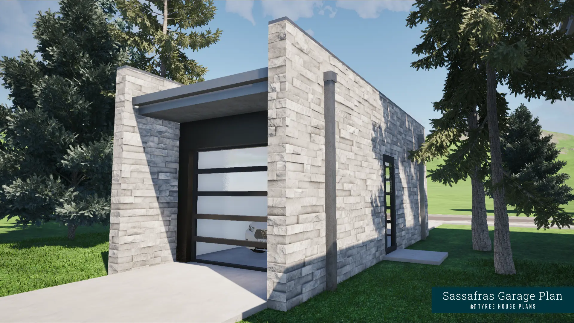 Right Side View - Sassafras Garage by Tyree House Plans