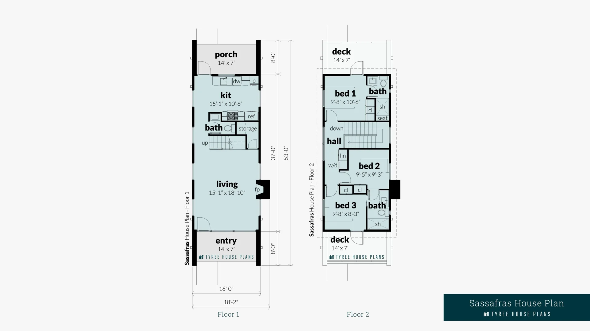 Sassafras House Plan Floor Artwork by Tyree House Plans