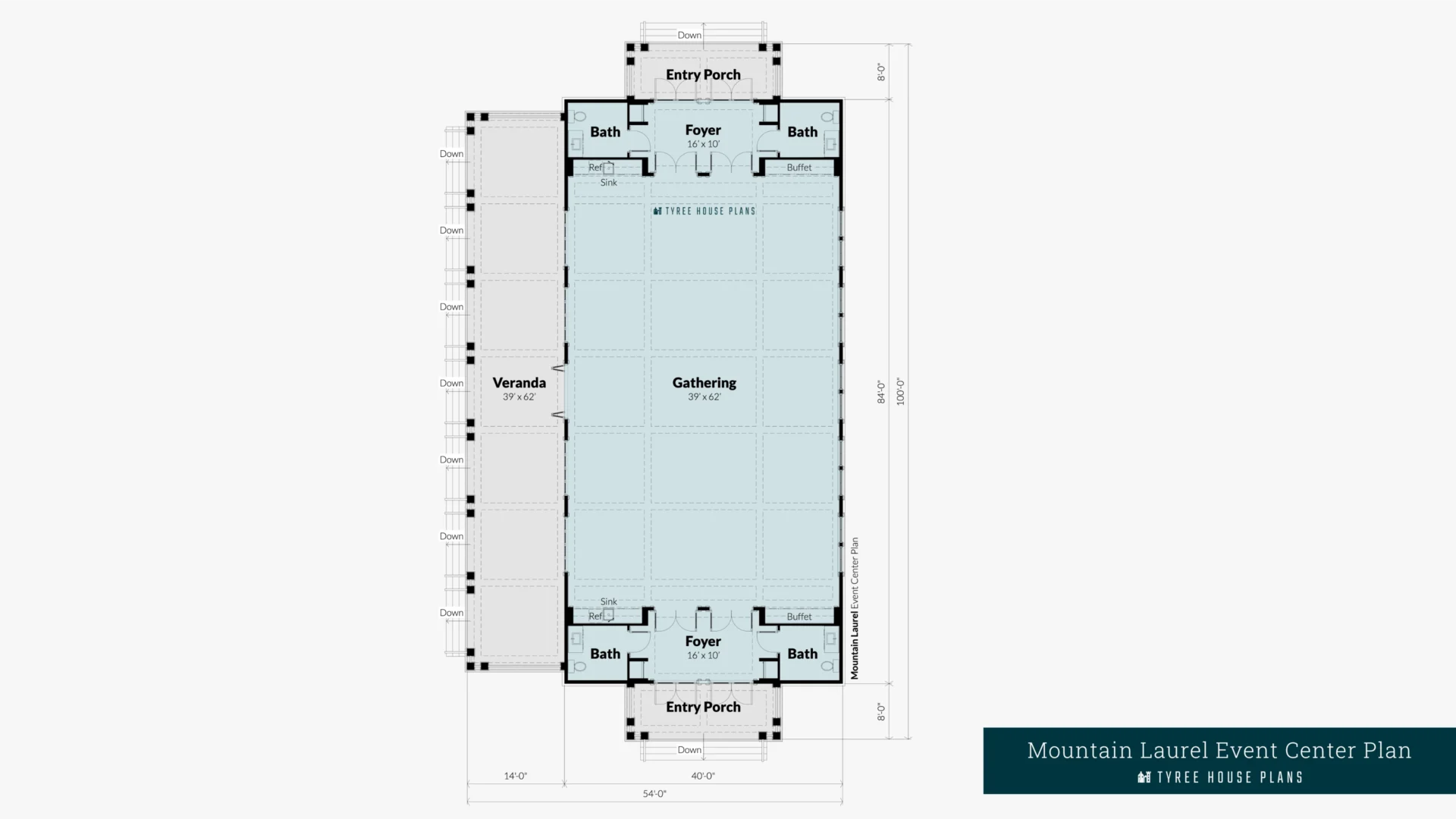 Mountain Laurel Event Center Plan Floor Artwork by Tyree House Plans