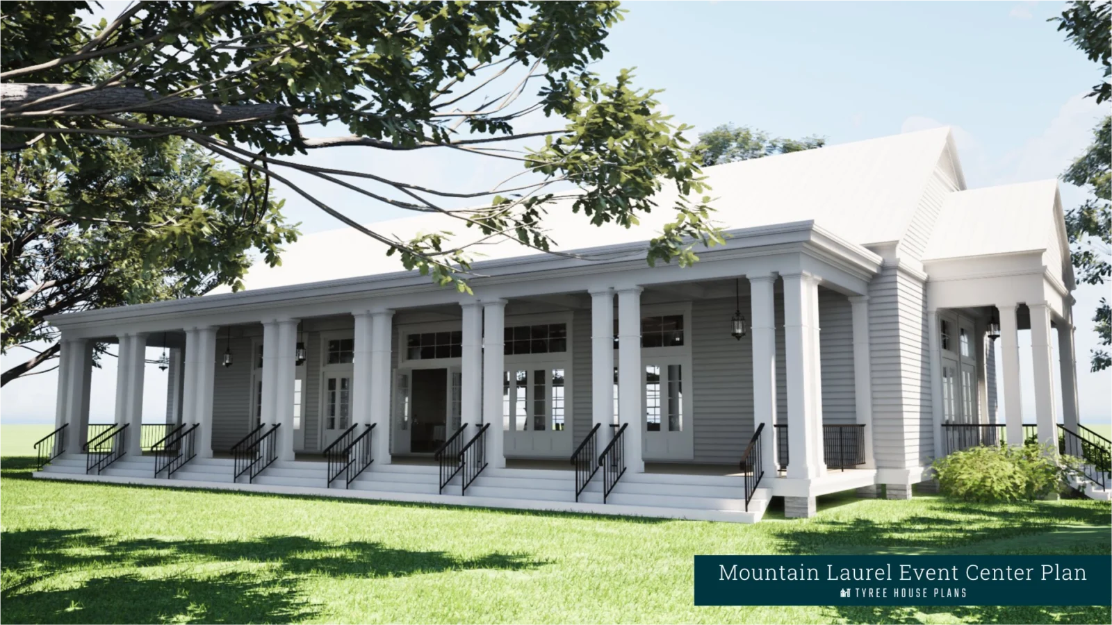 Side Porch - Mountain Laurel Event Center Plan by Tyree House Plans