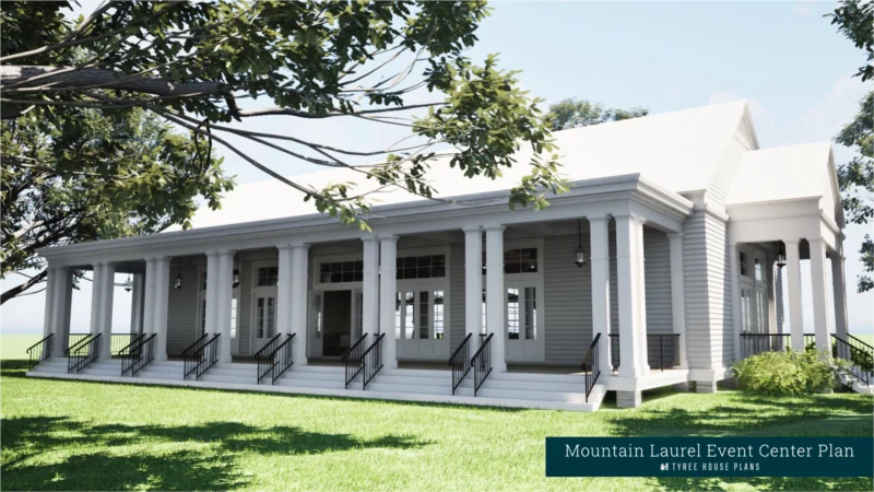 Side Porch - Mountain Laurel Event Center Plan by Tyree House Plans
