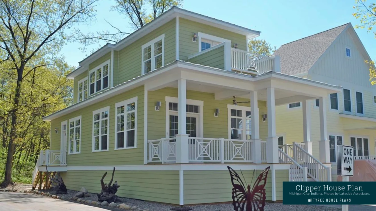 Front - Clipper House Plan in Michigan City, Indiana