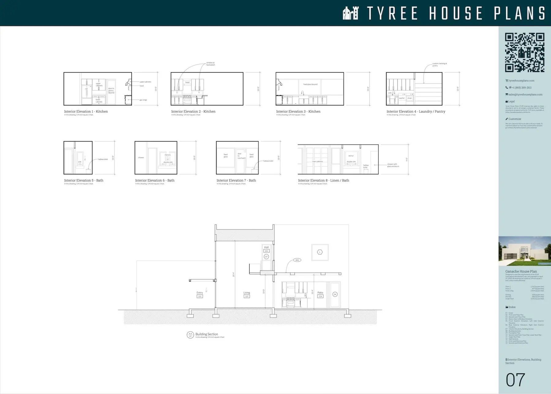 Ganache_House_Plan_07_Interior Elevations, Building Section