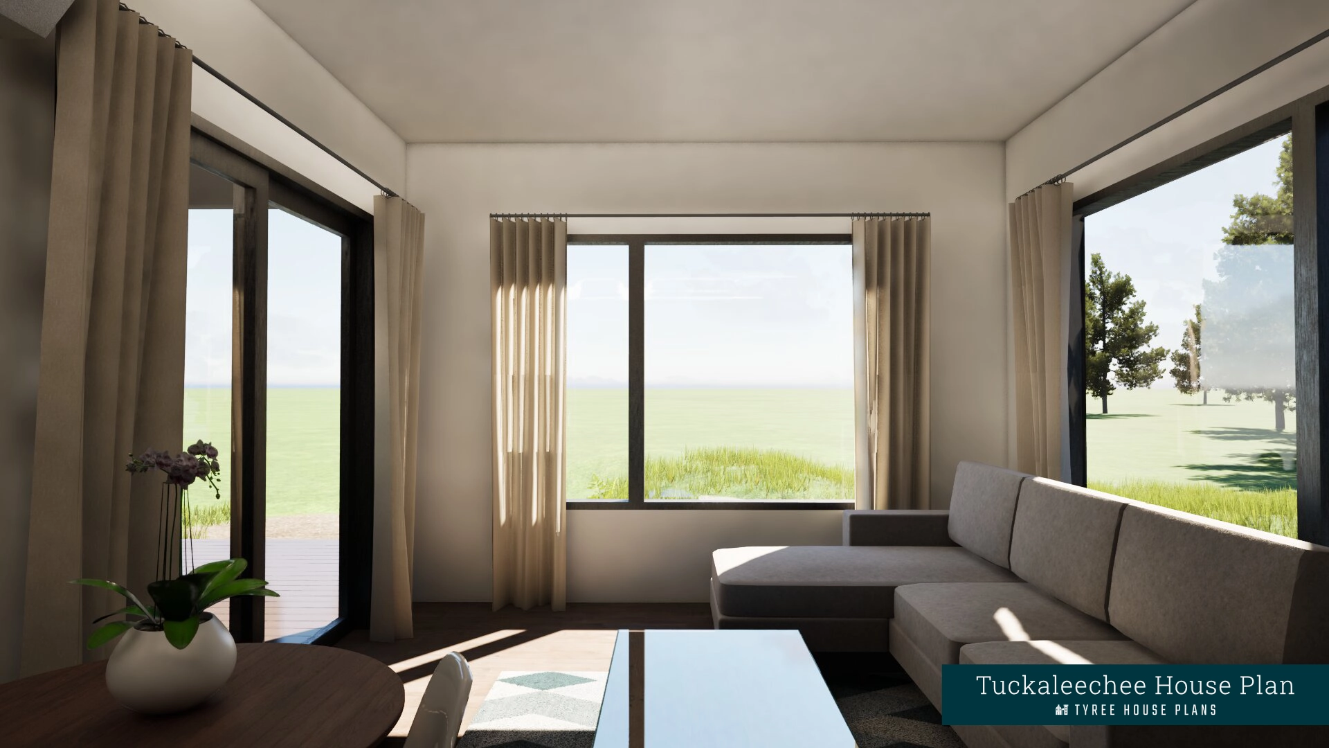 Living - Tuckaleechee by Tyree House Plans