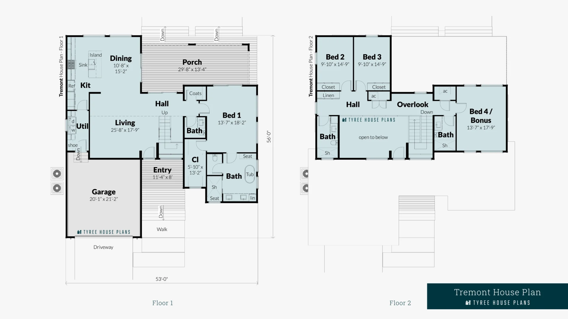 Tremont House Plan Floor Artwork by Tyree House Plans