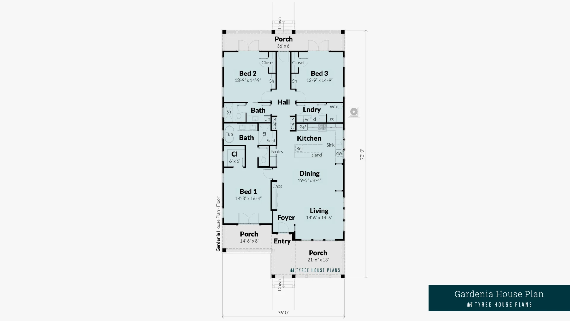 Gardenia. Romantic Three Bedroom Cottage Plan. Created by Tyree House ...