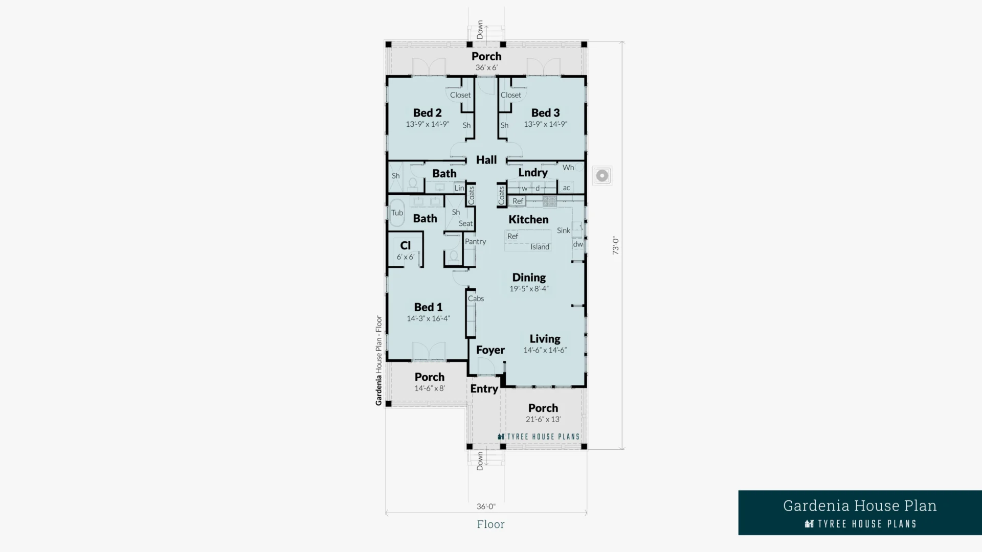 Gardenia House Plan Floor Artwork by Tyree House Plans