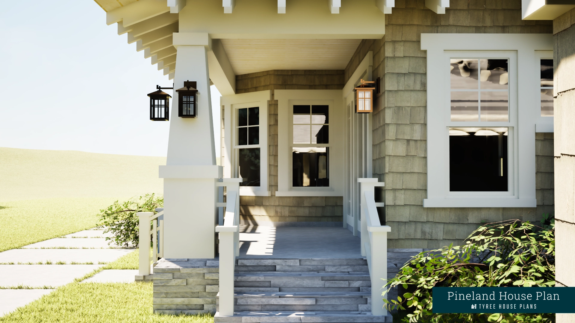 Rear Porch - Pineland by Tyree House Plans